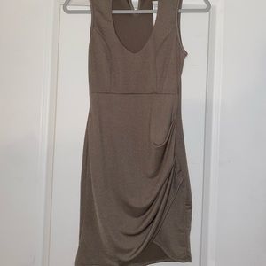 NWT Gray Vneck Choker Mini Dress
